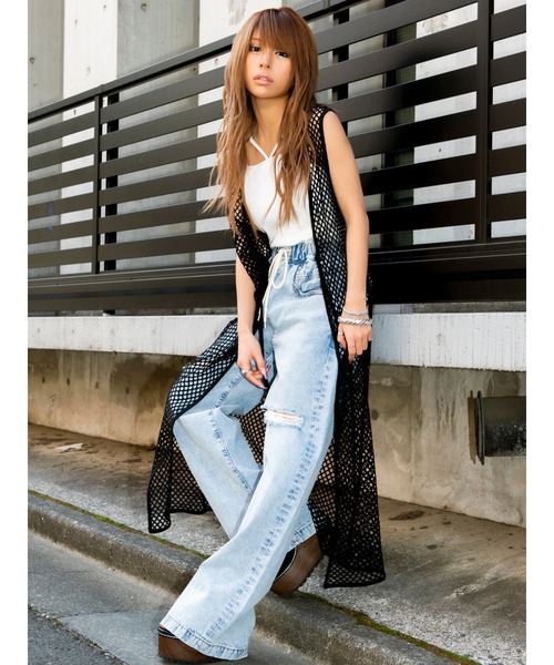 EGOIST(エゴイスト)の「2WAYメッシュジレ(ベスト・レディース・ブラック/ホワイト・FREE)」の2枚目の写真