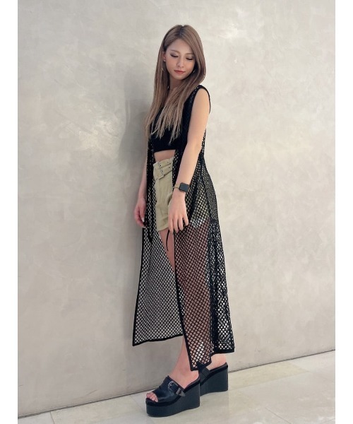 EGOIST(エゴイスト)の「2WAYメッシュジレ(ベスト・レディース・ブラック/ホワイト・FREE)」の6枚目の写真