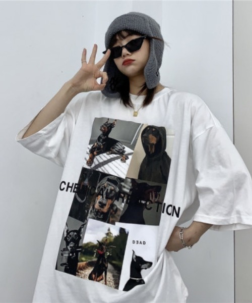 MGV(エムジーヴィー)の「ドーベルマンアートフォトTシャツ(Tシャツ/カットソー・レディース・ブラック/ホワイト・MEDIUM/LARGE/X-LARGE)」の15枚目の写真