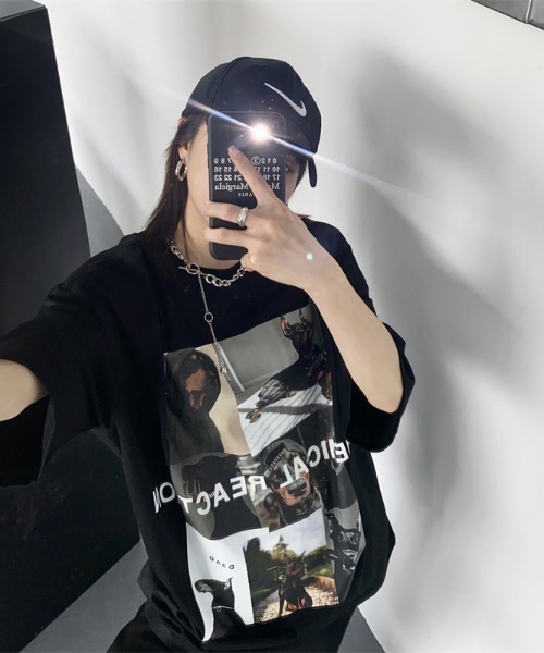 MGV(エムジーヴィー)の「ドーベルマンアートフォトTシャツ(Tシャツ/カットソー・レディース・ブラック/ホワイト・MEDIUM/LARGE/X-LARGE)」の5枚目の写真
