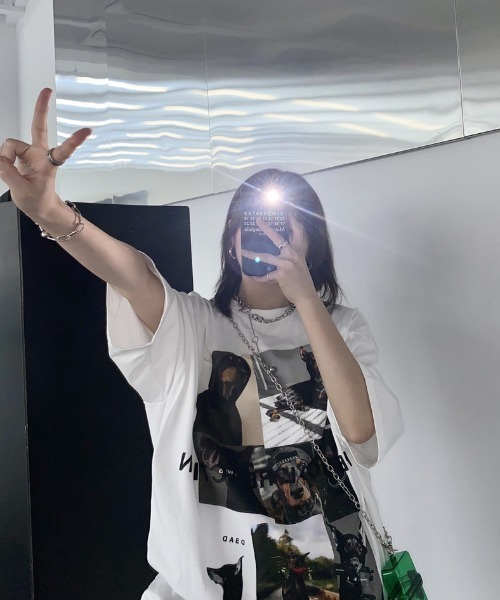 MGV(エムジーヴィー)の「ドーベルマンアートフォトTシャツ(Tシャツ/カットソー・レディース・ブラック/ホワイト・MEDIUM/LARGE/X-LARGE)」の7枚目の写真