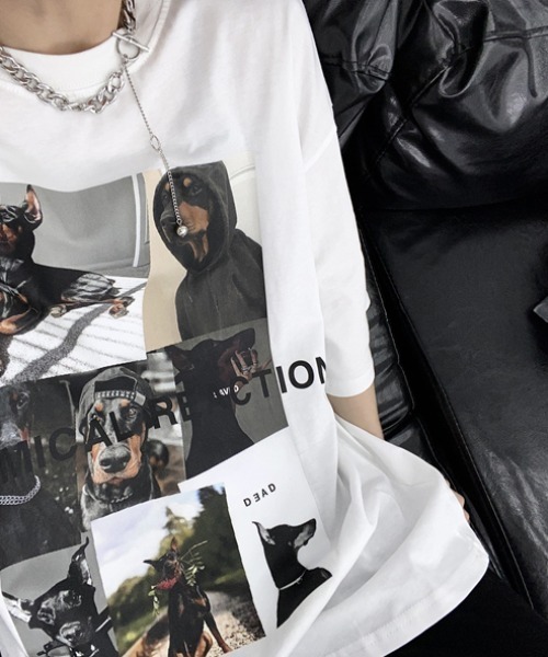 MGV(エムジーヴィー)の「ドーベルマンアートフォトTシャツ(Tシャツ/カットソー・レディース・ブラック/ホワイト・MEDIUM/LARGE/X-LARGE)」の3枚目の写真