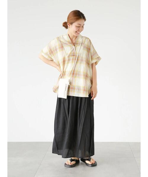 Lugnoncure（ルノンキュール）の「レーヨン麻マキシスカート（スカート・レディース・ピンク/オフホワイト/ブルー/ブラック・F）」の9枚目の写真