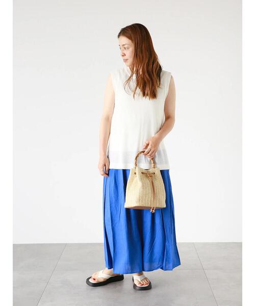 Lugnoncure（ルノンキュール）の「レーヨン麻マキシスカート（スカート・レディース・ピンク/オフホワイト/ブルー/ブラック・F）」の11枚目の写真