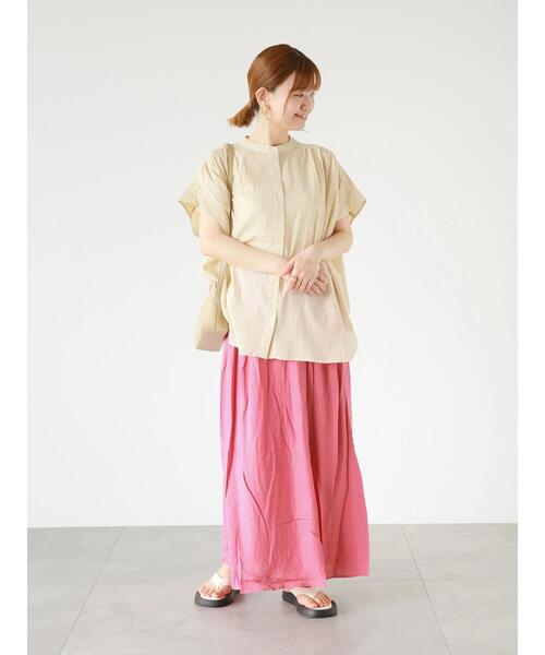 Lugnoncure（ルノンキュール）の「レーヨン麻マキシスカート（スカート・レディース・ピンク/オフホワイト/ブルー/ブラック・F）」の14枚目の写真