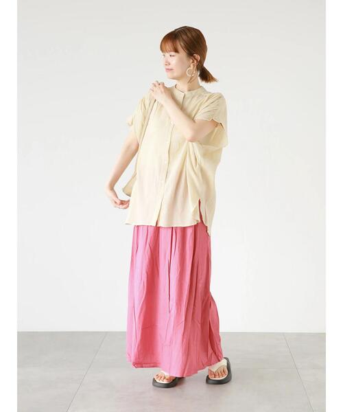 Lugnoncure（ルノンキュール）の「レーヨン麻マキシスカート（スカート・レディース・ピンク/オフホワイト/ブルー/ブラック・F）」の15枚目の写真