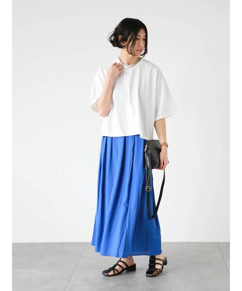 Lugnoncure（ルノンキュール）の「レーヨン麻マキシスカート（スカート・レディース・ピンク/オフホワイト/ブルー/ブラック・F）」の17枚目の写真