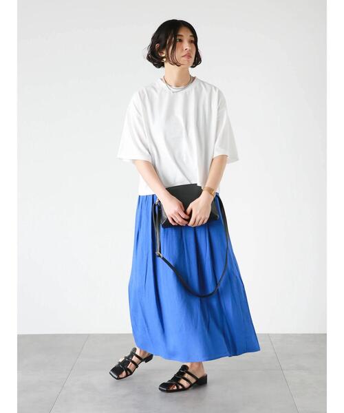 Lugnoncure（ルノンキュール）の「レーヨン麻マキシスカート（スカート・レディース・ピンク/オフホワイト/ブルー/ブラック・F）」の18枚目の写真