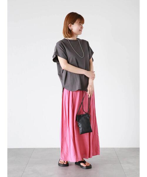 Lugnoncure（ルノンキュール）の「レーヨン麻マキシスカート（スカート・レディース・ピンク/オフホワイト/ブルー/ブラック・F）」の22枚目の写真