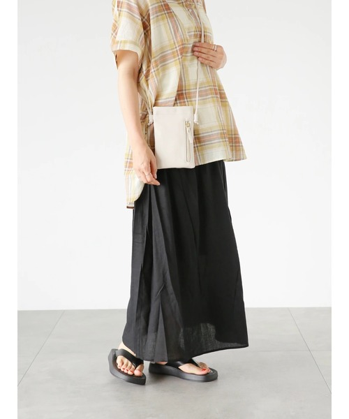 Lugnoncure（ルノンキュール）の「レーヨン麻マキシスカート（スカート・レディース・ピンク/オフホワイト/ブルー/ブラック・F）」の2枚目の写真