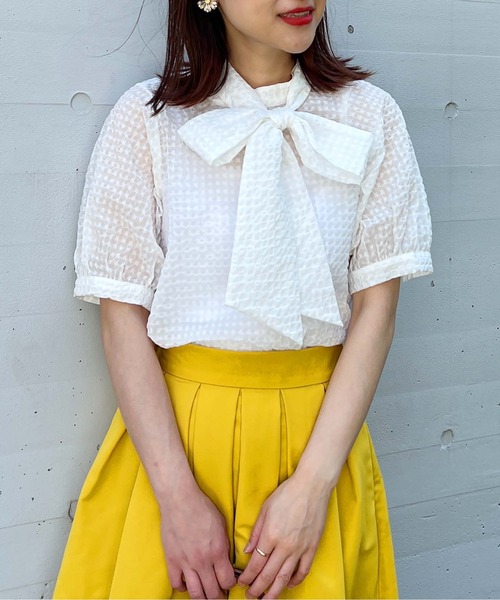 【セール】シアサッカーボウタイブラウス（シャツ/ブラウス）｜PICCIN（ピッチン）