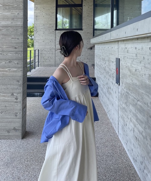 lawgy(ラウジー)の「peplum cami op(ワンピース・レディース・ブラック/アイボリー/グレイッシュベージュ・FREE)」の10枚目の写真