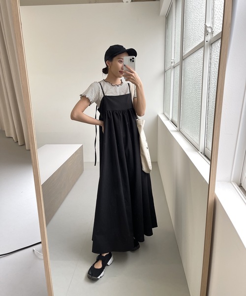 lawgy(ラウジー)の「peplum cami op(ワンピース・レディース・ブラック/アイボリー/グレイッシュベージュ・FREE)」の22枚目の写真