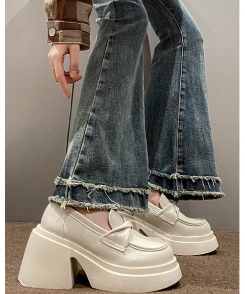Burner(バーナー)の「【OKUOKU 0909】厚底 ローファー oku-shoes-718633510728-29 M(ローファー・レディース・アイボリー/ブラック・36/38/40/39)」の15枚目の写真
