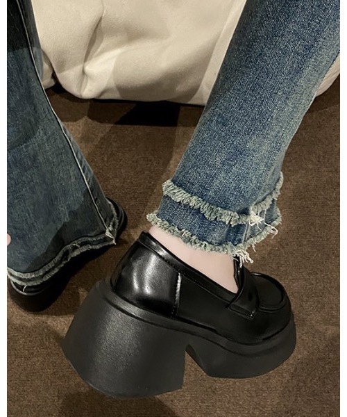 Burner(バーナー)の「【OKUOKU 0909】厚底 ローファー oku-shoes-718633510728-29 M(ローファー・レディース・アイボリー/ブラック・36/38/40/39)」の5枚目の写真