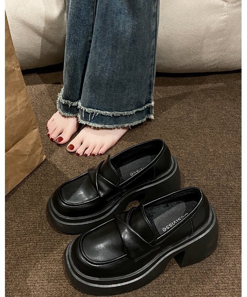 Burner(バーナー)の「【OKUOKU 0909】厚底 ローファー oku-shoes-718633510728-29 M(ローファー・レディース・アイボリー/ブラック・36/38/40/39)」の9枚目の写真