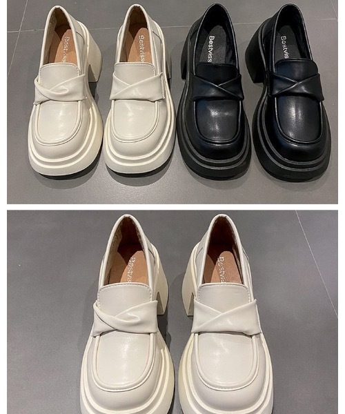 Burner(バーナー)の「【OKUOKU 0909】厚底 ローファー oku-shoes-718633510728-29 M(ローファー・レディース・アイボリー/ブラック・36/38/40/39)」の13枚目の写真