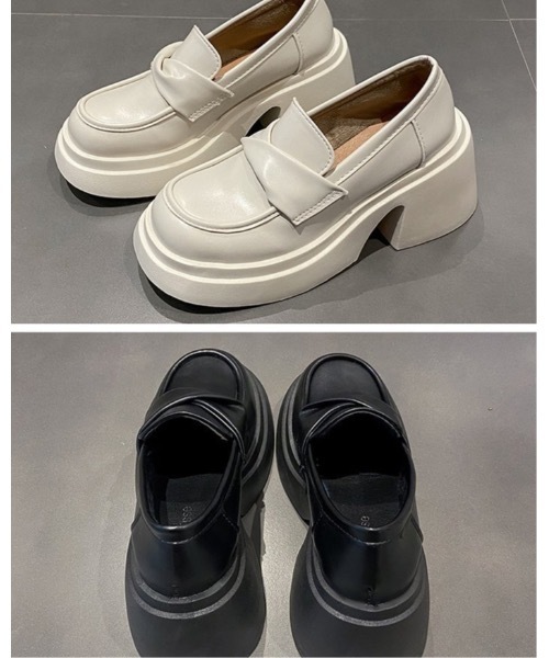 Burner(バーナー)の「【OKUOKU 0909】厚底 ローファー oku-shoes-718633510728-29 M(ローファー・レディース・アイボリー/ブラック・36/38/40/39)」の4枚目の写真