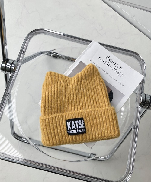 AS KNOW AS plus(アズノゥアズプラス)の「☆とんがりみみニット帽(ニットキャップ/ビーニー・レディース・アイボリー/イエロー/ブラック/ベージュ・FREE)」の13枚目の写真