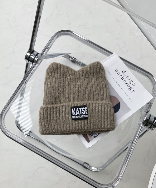 AS KNOW AS plus(アズノゥアズプラス)の「☆とんがりみみニット帽(ニットキャップ/ビーニー・レディース・アイボリー/イエロー/ブラック/ベージュ・FREE)」の10枚目の写真