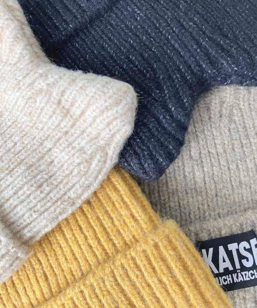 AS KNOW AS plus(アズノゥアズプラス)の「☆とんがりみみニット帽(ニットキャップ/ビーニー・レディース・アイボリー/イエロー/ブラック/ベージュ・FREE)」の6枚目の写真