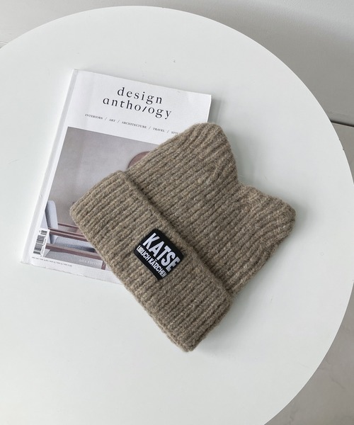AS KNOW AS plus(アズノゥアズプラス)の「☆とんがりみみニット帽(ニットキャップ/ビーニー・レディース・アイボリー/イエロー/ブラック/ベージュ・FREE)」の15枚目の写真