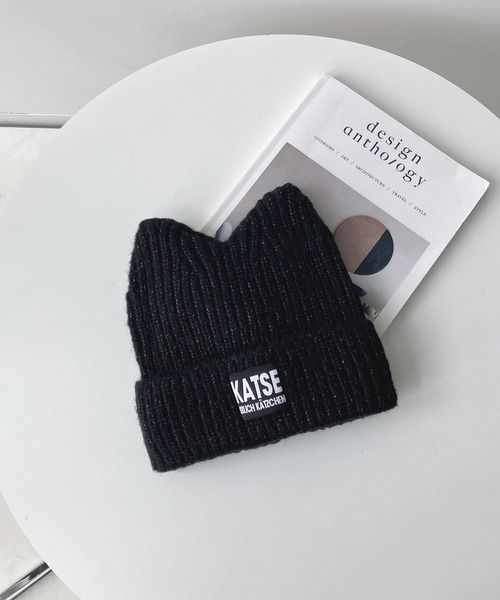 AS KNOW AS plus(アズノゥアズプラス)の「☆とんがりみみニット帽(ニットキャップ/ビーニー・レディース・アイボリー/イエロー/ブラック/ベージュ・FREE)」の16枚目の写真