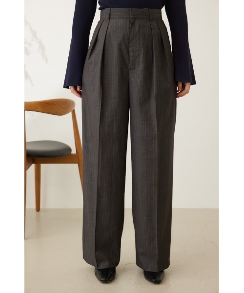 crie conforto(クリーコンフォルト)の「ピンストライプ2タックワイドパンツ(スラックス・レディース・ネイビー/グレー・SMALL/MEDIUM)」の21枚目の写真