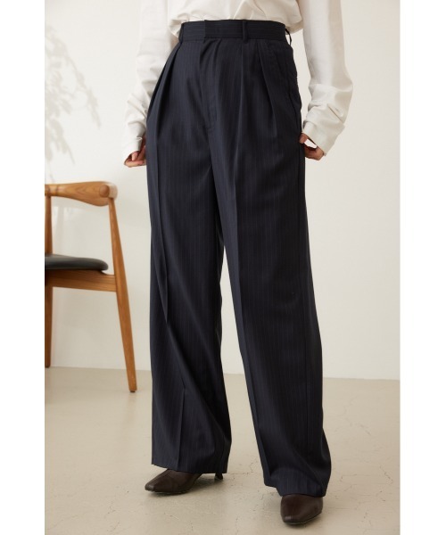 crie conforto(クリーコンフォルト)の「ピンストライプ2タックワイドパンツ(スラックス・レディース・ネイビー/グレー・SMALL/MEDIUM)」の13枚目の写真