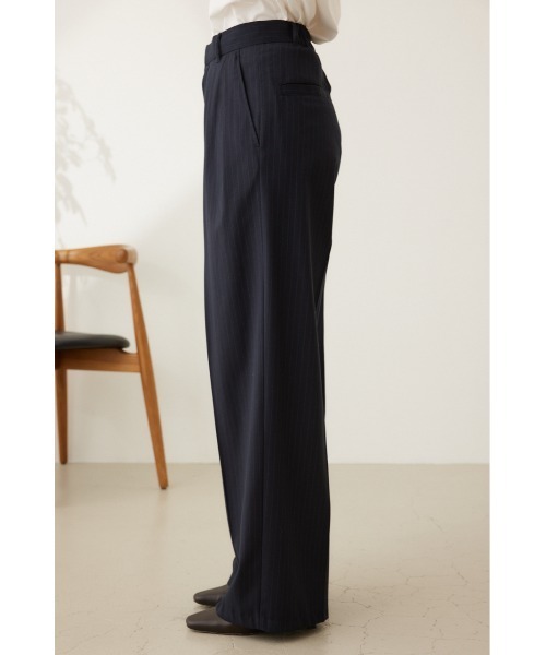 セール】ピンストライプ2タックワイドパンツ（スラックス
