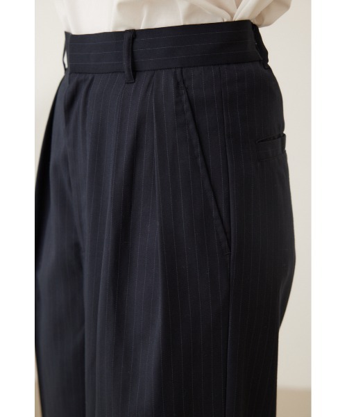 crie conforto(クリーコンフォルト)の「ピンストライプ2タックワイドパンツ(スラックス・レディース・ネイビー/グレー・SMALL/MEDIUM)」の5枚目の写真