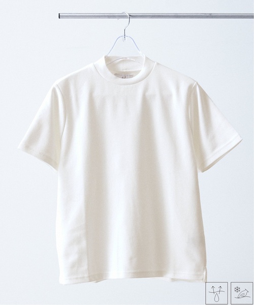 417 EDIFICE(フォーワンセブンエディフィス)の「《追加販売》”接触冷感&速乾”【utility / ユーティリティ】EVERYDAY Tシャツ(Tシャツ/カットソー・メンズ・ホワイト/チャコールグレー/ブラック・MEDIUM/LARGE)」の2枚目の写真