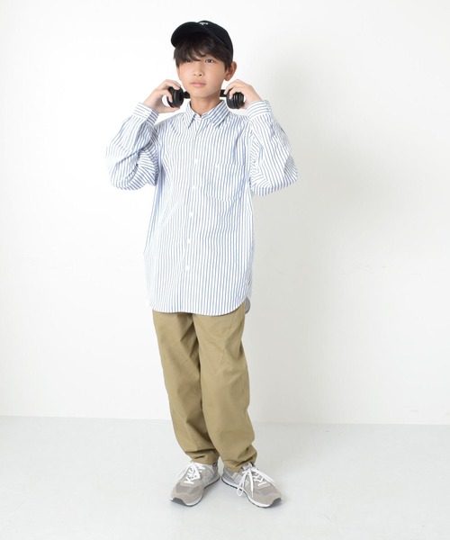 GLAZOS（グラソス）の「ストライプ・長袖シャツ（シャツ/ブラウス・キッズ・ホワイト/ブルー・170cm/140cm/160cm/150cm）」の5枚目の写真