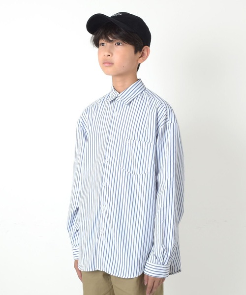 GLAZOS（グラソス）の「ストライプ・長袖シャツ（シャツ/ブラウス・キッズ・ホワイト/ブルー・170cm/140cm/160cm/150cm）」の7枚目の写真