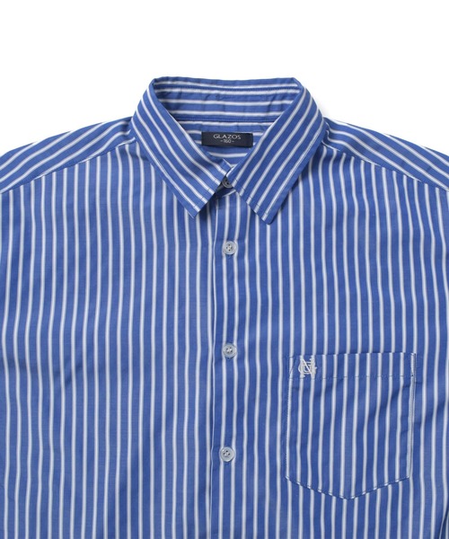 GLAZOS（グラソス）の「ストライプ・長袖シャツ（シャツ/ブラウス・キッズ・ホワイト/ブルー・170cm/140cm/160cm/150cm）」の9枚目の写真