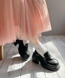 Noubel Voug Relax（ヌーベルヴォーグリラックス）の「厚底 スクエアトゥ コインローファー（ローファー）」