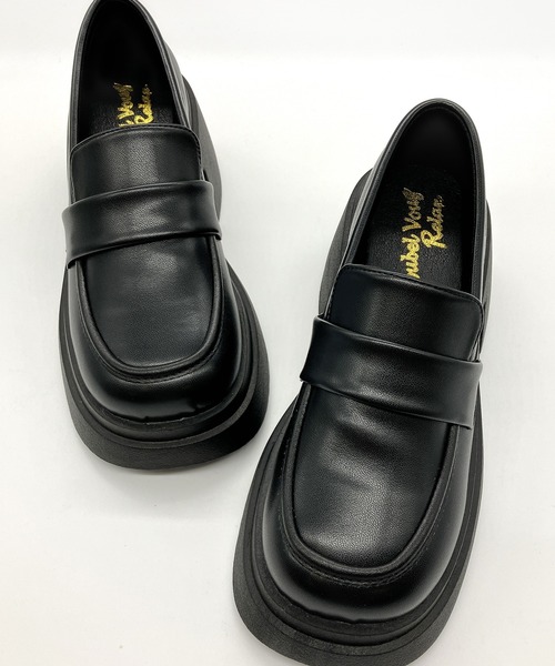 Noubel Voug Relax(ヌーベルヴォーグリラックス)の「厚底 スクエアトゥ コインローファー(ローファー・レディース・ブラック/ブラック系その他・S/L/M/LL)」の11枚目の写真