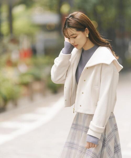 PROPORTION BODY DRESSING（プロポーションボディドレッシング）の「フード襟ショートコート / 1213255900（テーラードジャケット・レディース・ピンク/ブラック/ホワイト系その他・MEDIUM/SMALL）」の20枚目の写真