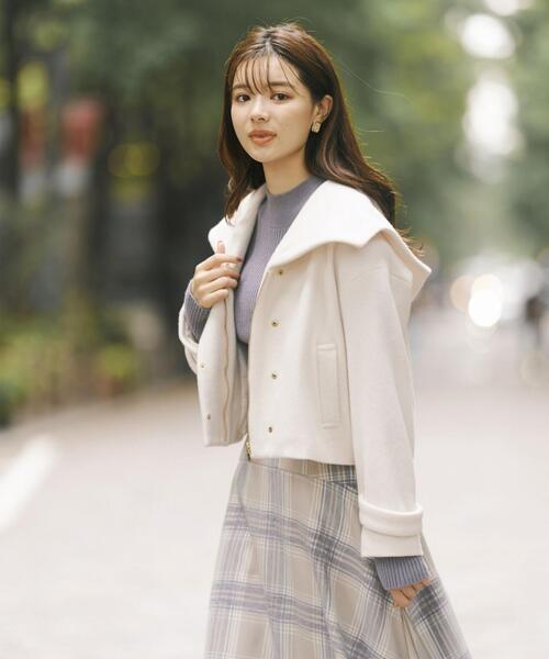 PROPORTION BODY DRESSING（プロポーションボディドレッシング）の「フード襟ショートコート / 1213255900（テーラードジャケット・レディース・ピンク/ブラック/ホワイト系その他・MEDIUM/SMALL）」の19枚目の写真