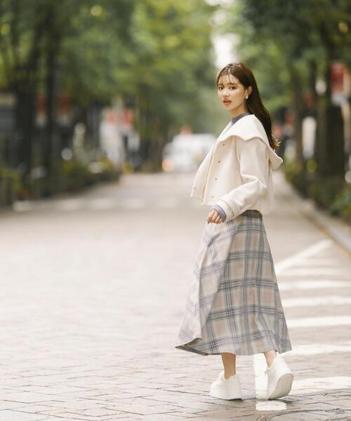 PROPORTION BODY DRESSING（プロポーションボディドレッシング）の「フード襟ショートコート / 1213255900（テーラードジャケット・レディース・ピンク/ブラック/ホワイト系その他・MEDIUM/SMALL）」の18枚目の写真