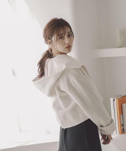 PROPORTION BODY DRESSING（プロポーションボディドレッシング）の「フード襟ショートコート / 1213255900（テーラードジャケット・レディース・ピンク/ブラック/ホワイト系その他・MEDIUM/SMALL）」の16枚目の写真