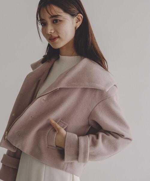 PROPORTION BODY DRESSING（プロポーションボディドレッシング）の「フード襟ショートコート / 1213255900（テーラードジャケット・レディース・ピンク/ブラック/ホワイト系その他・MEDIUM/SMALL）」の5枚目の写真