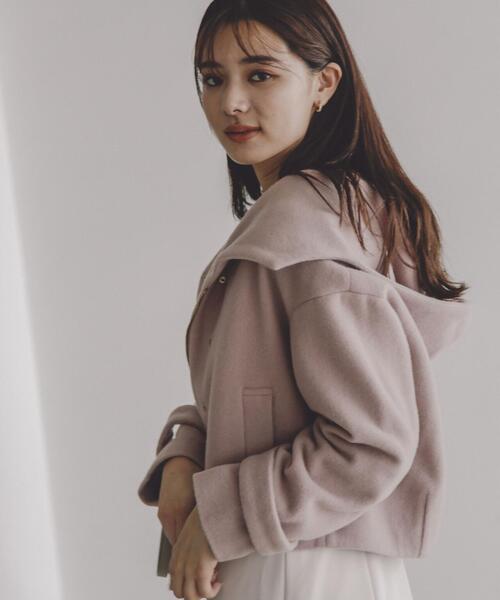 PROPORTION BODY DRESSING（プロポーションボディドレッシング）の「フード襟ショートコート / 1213255900（テーラードジャケット・レディース・ピンク/ブラック/ホワイト系その他・MEDIUM/SMALL）」の4枚目の写真