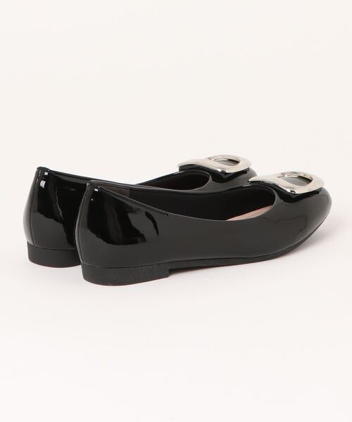 Bridget Birkin(ブリジットバーキン)の「【Bridget Birkin】バックルレインフラットパンプス(534003)(レインシューズ・レディース・ベージュ/ブラック・24/23.5/24.5/23/22.5)」の3枚目の写真