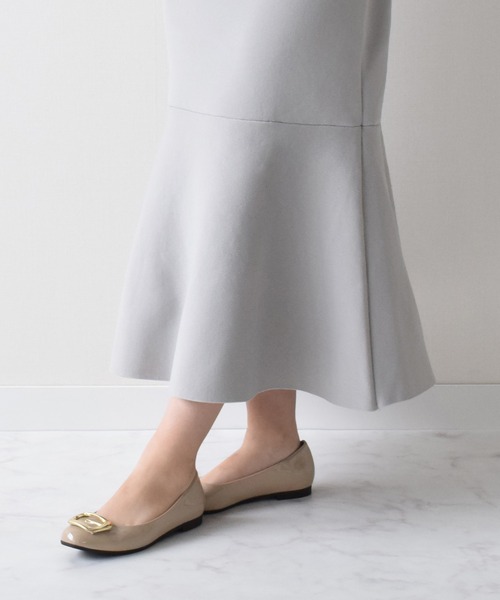 Bridget Birkin(ブリジットバーキン)の「【Bridget Birkin】バックルレインフラットパンプス(534003)(レインシューズ・レディース・ベージュ/ブラック・24/23.5/24.5/23/22.5)」の7枚目の写真