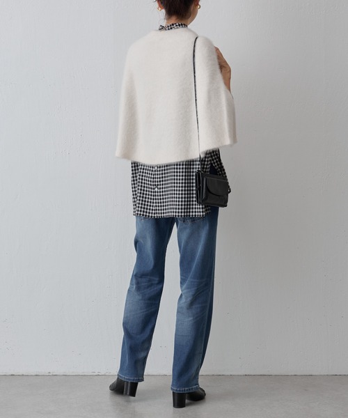 BEARDSLEY(ビアズリー)の「ファーニットポンチョ(ニット/セーター・レディース・ホワイト/ブラック・FREE)」の18枚目の写真