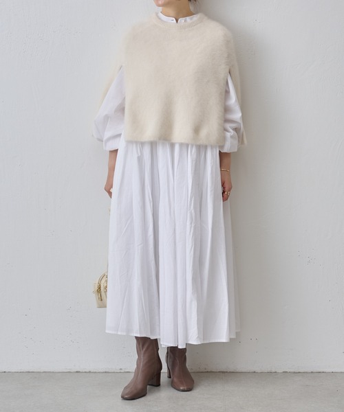 BEARDSLEY(ビアズリー)の「ファーニットポンチョ(ニット/セーター・レディース・ホワイト/ブラック・FREE)」の10枚目の写真