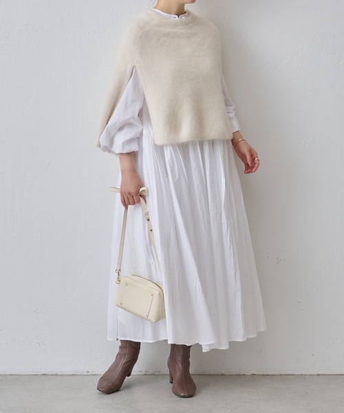 BEARDSLEY(ビアズリー)の「ファーニットポンチョ(ニット/セーター・レディース・ホワイト/ブラック・FREE)」の14枚目の写真