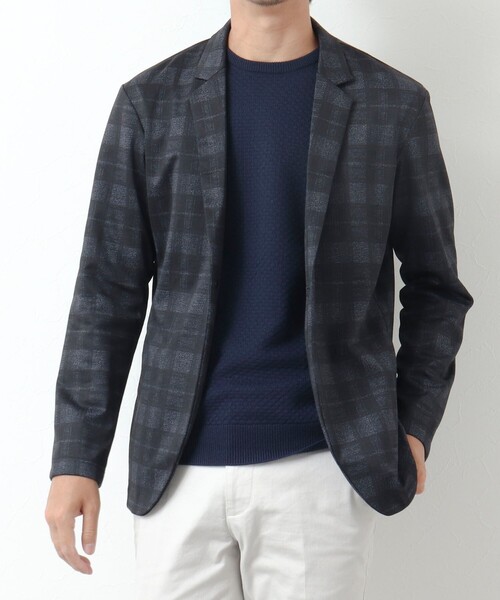 Stutostein Nolley's（シュテットシュタインノーリーズ）の「《ビジカジ対応》ポンチプリント テーラーカーディガン（カーディガン/ボレロ・メンズ・ダークネイビー/グレー系その他/グレー/ネイビー・S/XL/L/M）」の15枚目の写真