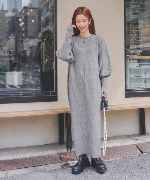 titivate(ティティベイト)の「フィンガーホールIラインニットワンピース(ワンピース・レディース・チャコール/グリーン/グレー・S/M)」の7枚目の写真